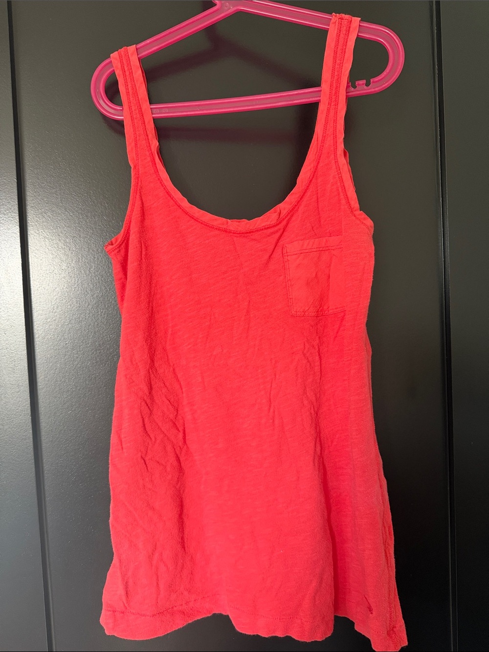 Abercrombie & Fitch Coral-Red Tank with Chest Pocket